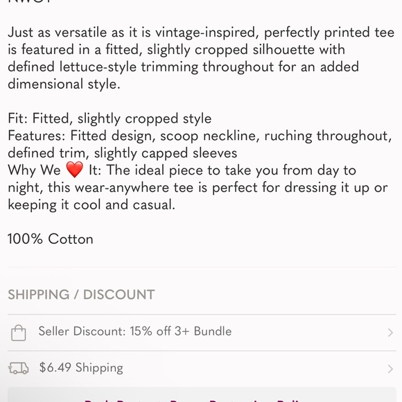 Free People Oh My Baby Tee Top size medium - Picture 5 of 5